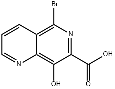 5-bromo-8-hydroxy-1,6-naphthyridine-7-carboxylic acid Struktur