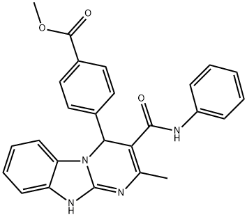 methyl 4-(2-methyl-3-(phenylcarbamoyl)-4,10-dihydrobenzo[4,5]imidazo[1,2-a]pyrimidin-4-yl)benzoate Struktur