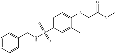 methyl 2-(4-(N-benzylsulfamoyl)-2-methylphenoxy)acetate Struktur