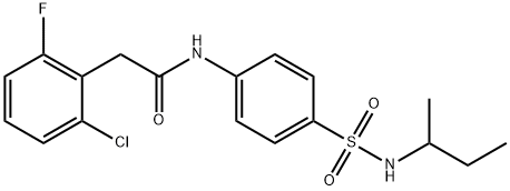 N-[4-(butan-2-ylsulfamoyl)phenyl]-2-(2-chloro-6-fluorophenyl)acetamide Struktur