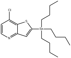 7-chloro-2-tributylstannanyl-thieno[3,2-b]pyridine Struktur
