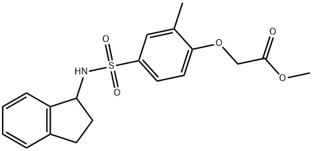methyl 2-(4-(N-(2,3-dihydro-1H-inden-1-yl)sulfamoyl)-2-methylphenoxy)acetate Struktur