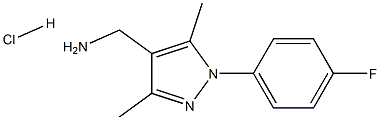 1-[1-(4-Fluorophenyl)-3,5-dimethyl-1H-pyrazol-4-yl]methanamine hydrochloride Struktur