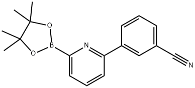 3-(6-(4,4,5,5-tetramethyl-1,3,2-dioxaborolan-2-yl)pyridin-2-yl)benzonitrile Struktur