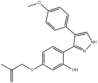 2-[4-(4-methoxyphenyl)-1H-pyrazol-3-yl]-5-[(2-methylprop-2-en-1-yl)oxy]phenol Struktur