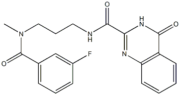 N-{3-[(3-fluorobenzoyl)(methyl)amino]propyl}-4-oxo-3,4-dihydro-2-quinazolinecarboxamide Struktur