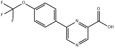 6-(4-(trifluoromethoxy)phenyl)pyrazine-2-carboxylic acid Struktur