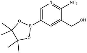 [2-amino-5-(tetramethyl-1,3,2-dioxaborolan-2-yl)pyridin-3-yl]methanol Struktur