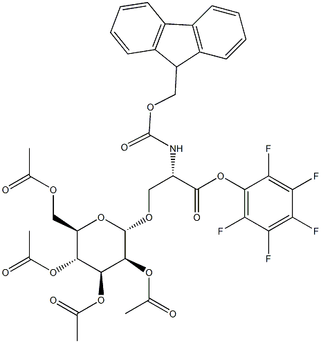 N-[(9H-Fluoren-9-ylmethoxy)carbonyl]-O-(2,3,4,6-tetra-O-acetyl-alpha-D-mannopyranosyl)-L-serine pentafluorophenyl ester Struktur