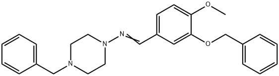 4-benzyl-N-[3-(benzyloxy)-4-methoxybenzylidene]piperazin-1-amine Struktur
