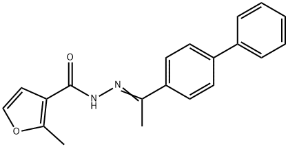 N'-[(1E)-1-(biphenyl-4-yl)ethylidene]-2-methylfuran-3-carbohydrazide Struktur