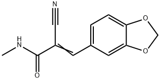 (2E)-3-(1,3-benzodioxol-5-yl)-2-cyano-N-methylprop-2-enamide Struktur