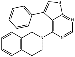 2-(5-phenylthieno[2,3-d]pyrimidin-4-yl)-1,2,3,4-tetrahydroisoquinoline Struktur