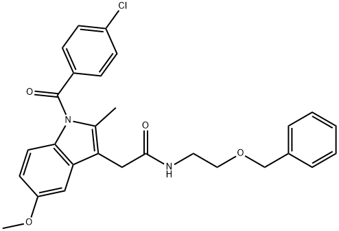 N-[2-(benzyloxy)ethyl]-2-{1-[(4-chlorophenyl)carbonyl]-5-methoxy-2-methyl-1H-indol-3-yl}acetamide Struktur