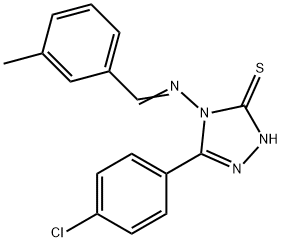 5-(4-chlorophenyl)-4-{[(E)-(3-methylphenyl)methylidene]amino}-4H-1,2,4-triazole-3-thiol Struktur
