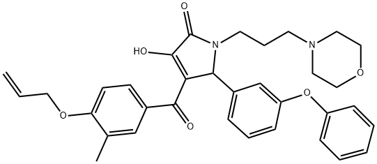 4-(4-(allyloxy)-3-methylbenzoyl)-3-hydroxy-1-(3-morpholinopropyl)-5-(3-phenoxyphenyl)-1H-pyrrol-2(5H)-one Struktur