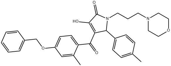 4-(4-(benzyloxy)-2-methylbenzoyl)-3-hydroxy-1-(3-morpholinopropyl)-5-(p-tolyl)-1H-pyrrol-2(5H)-one Struktur