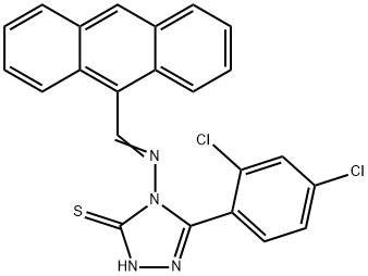 4-[(anthracen-9-ylmethylidene)amino]-5-(2,4-dichlorophenyl)-4H-1,2,4-triazole-3-thiol Struktur