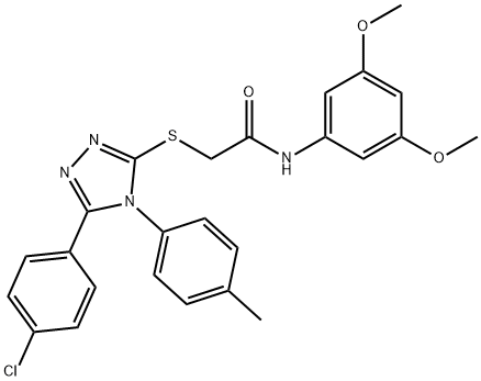2-{[5-(4-chlorophenyl)-4-(4-methylphenyl)-4H-1,2,4-triazol-3-yl]sulfanyl}-N-(3,5-dimethoxyphenyl)acetamide Struktur