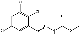 (Z)-methyl 2-(1-(3,5-dichloro-2-hydroxyphenyl)ethylidene)hydrazinecarboxylate Struktur