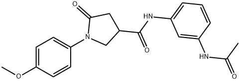 N-[3-(acetylamino)phenyl]-1-(4-methoxyphenyl)-5-oxopyrrolidine-3-carboxamide Struktur