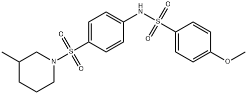 4-methoxy-N-{4-[(3-methylpiperidin-1-yl)sulfonyl]phenyl}benzenesulfonamide Struktur