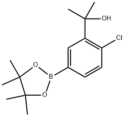2-(2-chloro-5-(4,4,5,5-tetramethyl-1,3,2-dioxaborolan-2-yl)phenyl)propan-2-ol Struktur