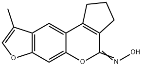 (4E)-N-hydroxy-9-methyl-2,3-dihydrocyclopenta[c]furo[3,2-g]chromen-4(1H)-imine Struktur