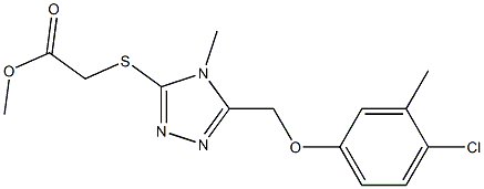 methyl 2-((5-((4-chloro-3-methylphenoxy)methyl)-4-methyl-4H-1,2,4-triazol-3-yl)thio)acetate Struktur