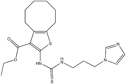 ethyl 2-(3-(3-(1H-imidazol-1-yl)propyl)thioureido)-4,5,6,7,8,9-hexahydrocycloocta[b]thiophene-3-carboxylate Struktur