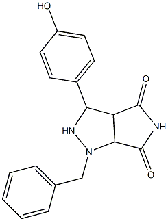 1-benzyl-3-(4-hydroxyphenyl)tetrahydropyrrolo[3,4-c]pyrazole-4,6(1H,5H)-dione Struktur