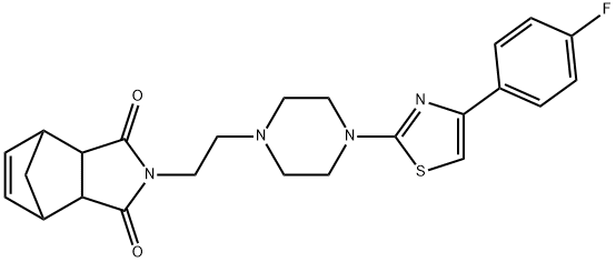 2-(2-(4-(4-(4-fluorophenyl)thiazol-2-yl)piperazin-1-yl)ethyl)-3a,4,7,7a-tetrahydro-1H-4,7-methanoisoindole-1,3(2H)-dione Struktur