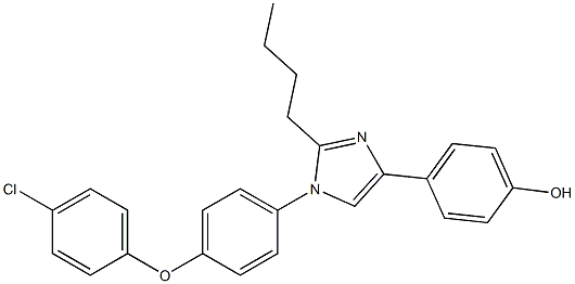 Phenol, 4-[2-butyl-1-[4-(4-chlorophenoxy)phenyl]-1H-imidazol-4-yl]- Struktur