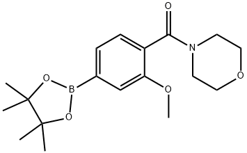 4-{[2-Methoxy-4-(tetramethyl-1,3,2-dioxaborolan-2-yl)phenyl]carbonyl}morpholine Struktur