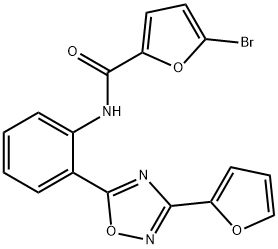 5-bromo-N-{2-[3-(2-furyl)-1,2,4-oxadiazol-5-yl]phenyl}-2-furamide Struktur