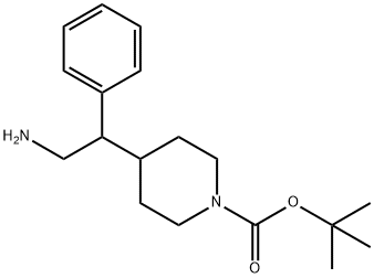 tert-butyl 4-(2-amino-1-phenylethyl)piperidine-1-carboxylate Struktur