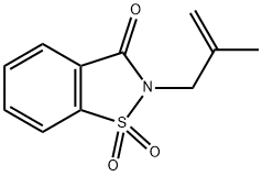 2-(2-methylprop-2-en-1-yl)-1,2-benzothiazol-3(2H)-one 1,1-dioxide Struktur