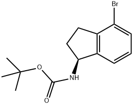 Carbamic acid, N-[(1S)-4-bromo-2,3-dihydro-1H-inden-1-yl]-, 1,1-dimethylethyl ester Struktur