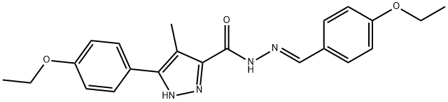 3-(4-ethoxyphenyl)-N'-[(E)-(4-ethoxyphenyl)methylidene]-4-methyl-1H-pyrazole-5-carbohydrazide Struktur
