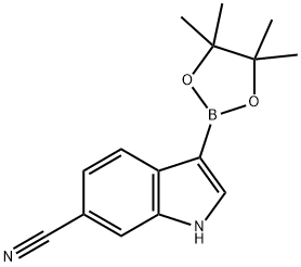 3-(4,4,5,5-tetramethyl-[1,3,2]dioxaborolan-2-yl)-1H-indole-6-carbonitrile Struktur