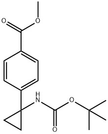 methyl 4-(1-((tert-butoxycarbonyl)amino)cyclopropyl)benzoate Structure