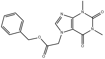 benzyl 2-(1,3-dimethyl-2,6-dioxo-2,3-dihydro-1H-purin-7(6H)-yl)acetate Struktur