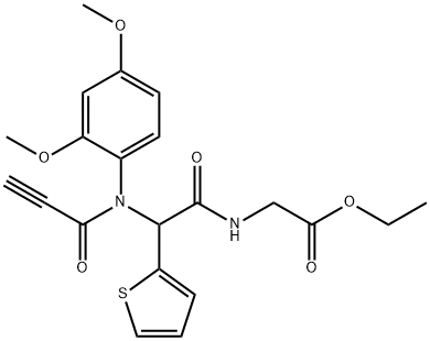 N-(2,4-Dimethoxyphenyl)-N-(1-oxo-2-propyn-1-yl)-2-(2-thienyl)glycyl-glycine ethyl ester Struktur