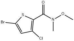 5-bromo-3-chloro-N-methoxy-N-methylthiophene-2-carboxamide Struktur