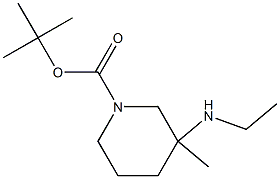 tert-butyl 3-(ethylamino)-3-methylpiperidine-1-carboxylate Struktur
