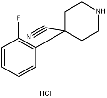 4-(2-Fluoro-phenyl)-piperidine-4-carbonitrile hydrochloride Struktur