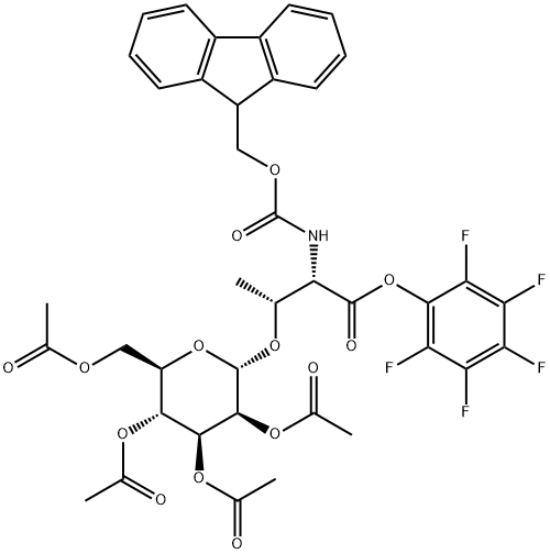 N-[(9H-Fluoren-9-ylmethoxy)carbonyl]-O-(2,3,4,6-tetra-O-acetyl-alpha-D-mannopyranosyl)-L-threonine pentafluorophenyl ester Struktur