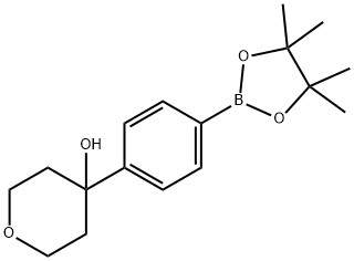 4-[4-(Tetramethyl-1,3,2-dioxaborolan-2-yl)phenyl]oxan-4-ol Structure