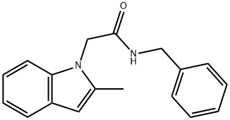 N-benzyl-2-(2-methyl-1H-indol-1-yl)acetamide Struktur