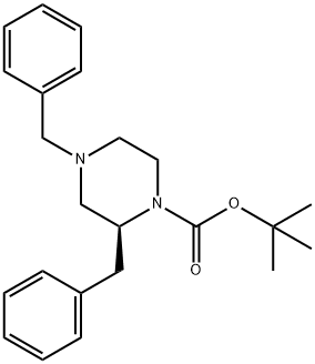 (S)-tert-butyl 2,4-dibenzylpiperazine-1-carboxylate Structure